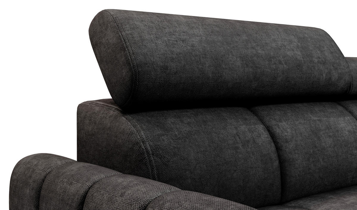 SCHLAFSOFA Flachgewebe Anthrazit  - Anthrazit/Schwarz, KONVENTIONELL, Textil/Metall (227/86-100/99cm) - Milino