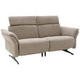 2-SITZER-SOFA Chenille Graubraun  - Graubraun/Schwarz, KONVENTIONELL, Textil/Metall (194/106/92cm) - Dieter Knoll