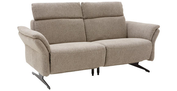 2-SITZER-SOFA Chenille Graubraun - Graubraun/Schwarz, KONVENTIONELL, Textil/Metall (194/106/92cm) - Dieter Knoll