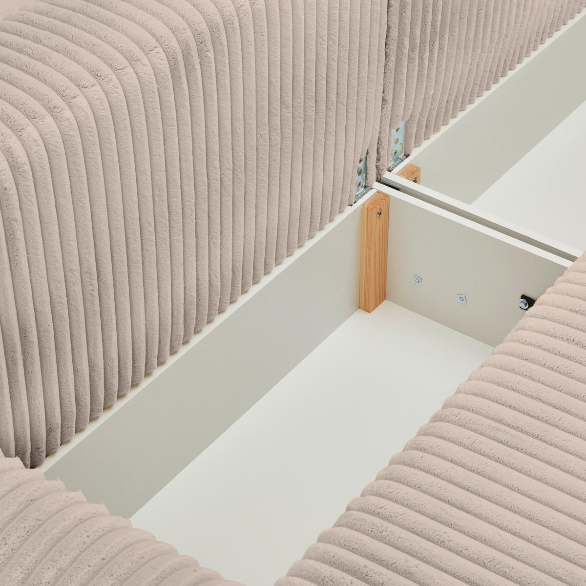 SCHLAFSOFA Cord, Plüsch Graubraun  - Graubraun/Schwarz, MODERN, Kunststoff/Textil (240/90/120cm) - Carryhome