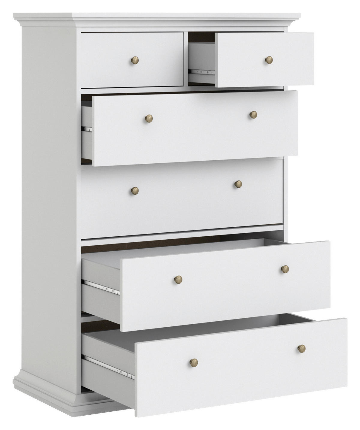 BYRÅ 96,2/139,48/48,5 cm  - vit/mässingsfärgad, Design, metall/trämaterial (96,2/139,48/48,5cm) - Best Price