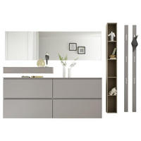 GARDEROBE 6-teilig  in 290/180/24,4 cm  - Eichefarben/Grau, Design, Glas/Holz (290/180/24,4cm) - Sudbrock
