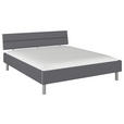 BETT 180/200 cm  in Grau  - Alufarben/Grau, Design, Holzwerkstoff/Metall (180/200cm) - Carryhome