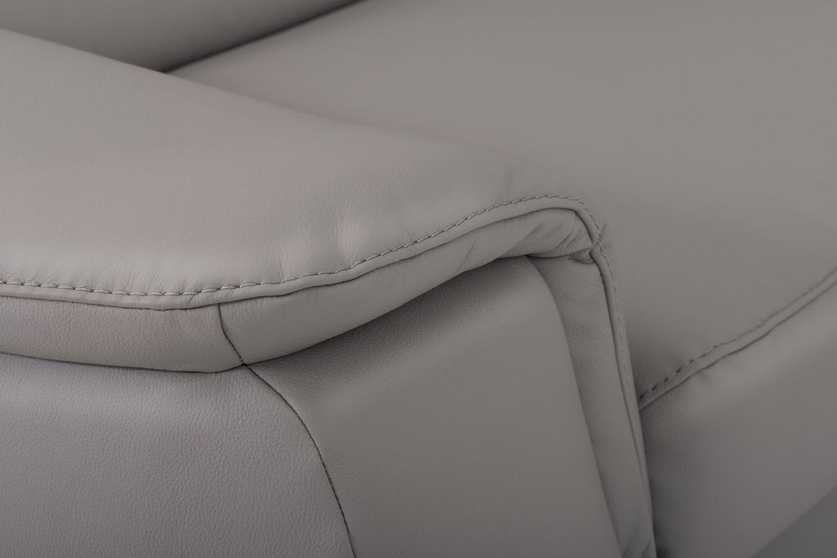 SEDACÍ SOUPRAVA, textil, kůže, platinová - barvy stříbra/platinová, dřevo/textil (262/211cm) - Celina Home