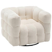 SESSEL in Bouclé Weiß  - Schwarz/Weiß, Design, Textil/Metall (94/83/71cm) - Livetastic