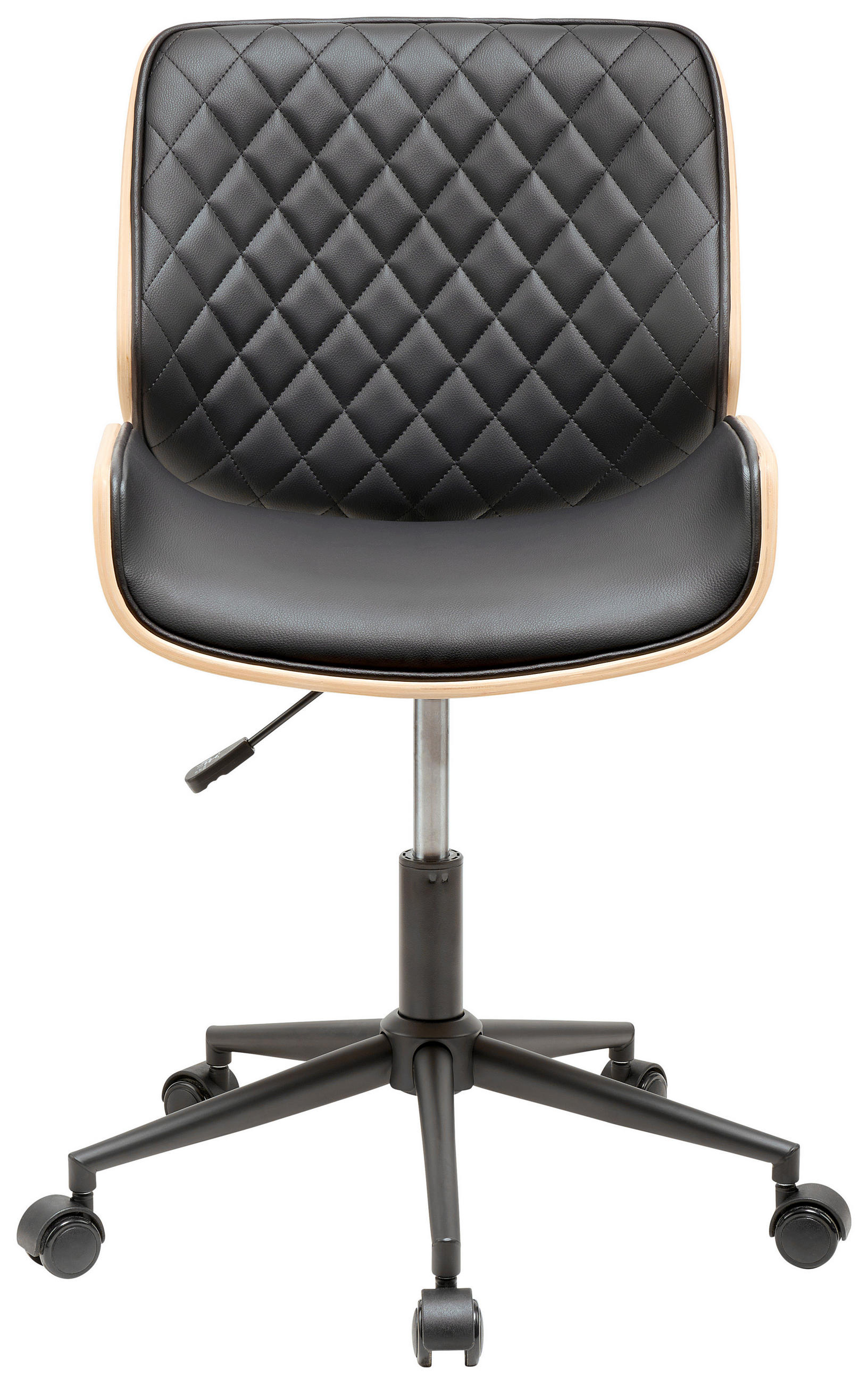 DREHSTUHL  in Lederlook Naturfarben, Schwarz  - Schwarz/Naturfarben, Lifestyle, Holz/Kunststoff (59/87-96.5/59.5cm) - Stylife