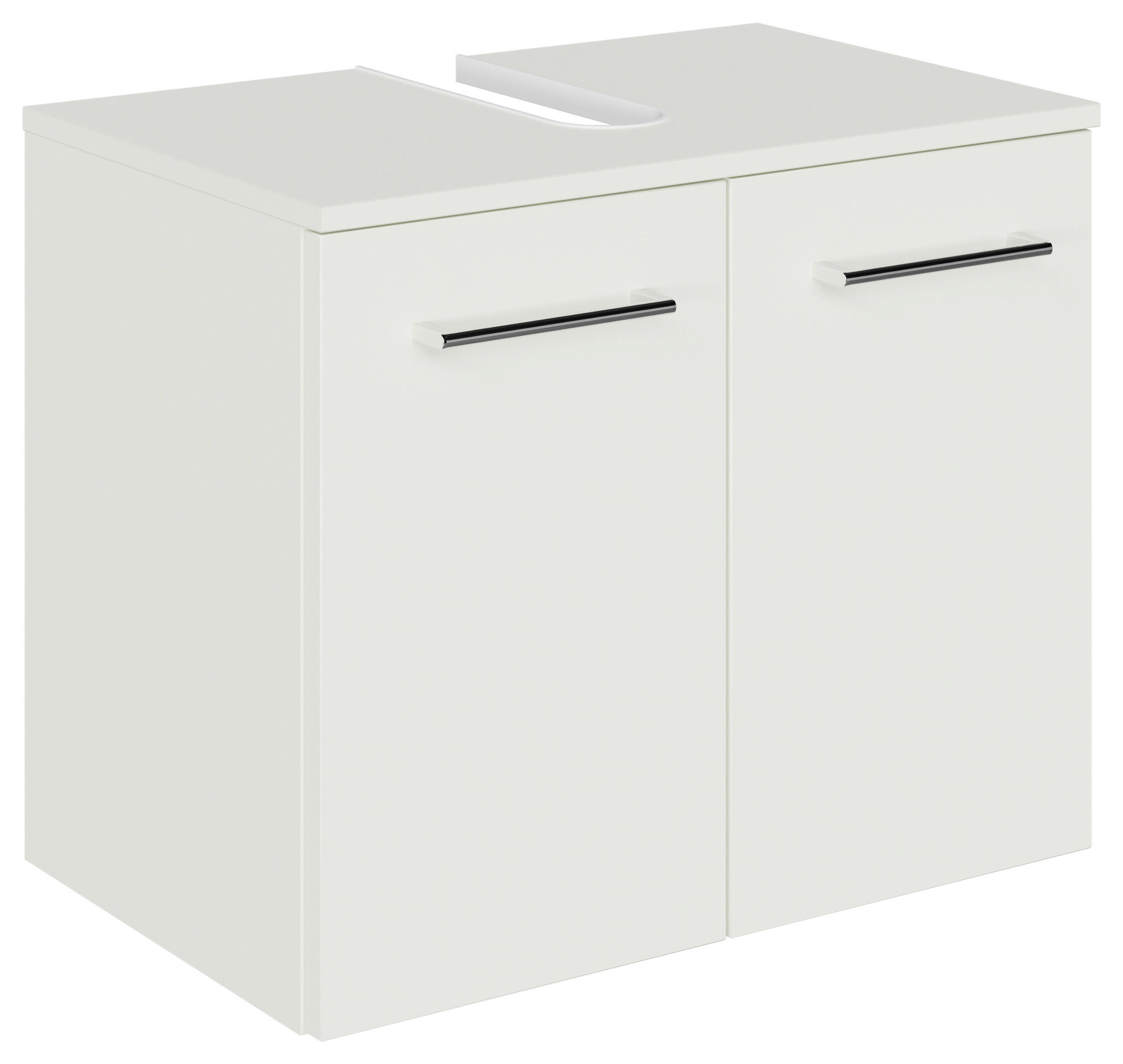 WASCHBECKENUNTERSCHRANK 60/49,8/38,3 cm  - Chromfarben/Weiß, KONVENTIONELL, Holzwerkstoff/Metall (60/49,8/38,3cm) - Sadena