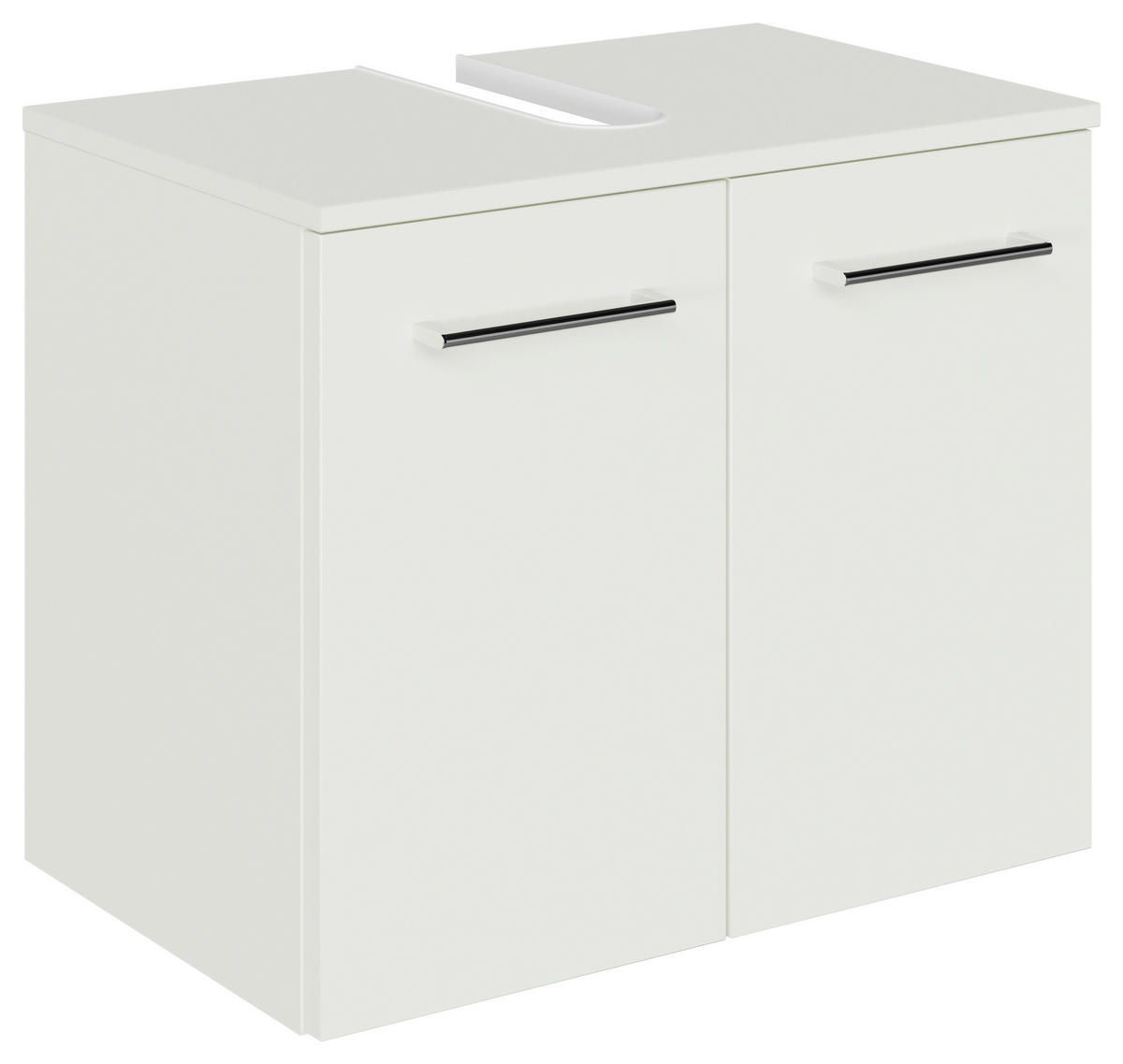 WASCHBECKENUNTERSCHRANK 60/49,8/38,3 cm  - Chromfarben/Weiß, KONVENTIONELL, Holzwerkstoff/Metall (60/49,8/38,3cm) - Sadena