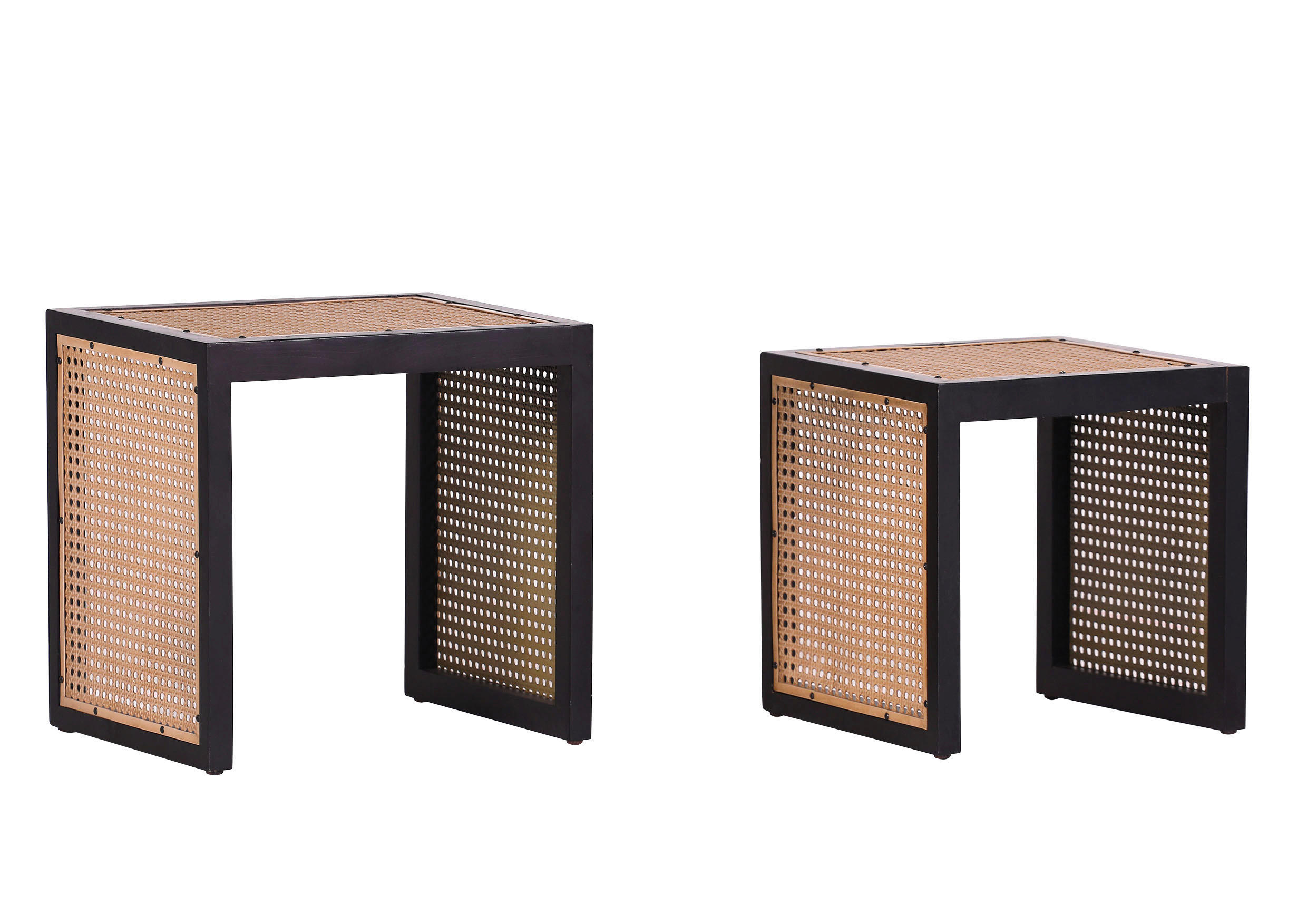 SET DE MESE AUXILIARE in lemn, metal 48/40/47 cm   - bej/negru, Konventionell, lemn/metal (48/40/47cm) - Livetastic