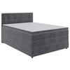 BOXSPRINGBETT 140/200 cm,  in Grau, Matratze, Bettkasten, Topper, H3 = fest  - Schwarz/Grau, KONVENTIONELL, Kunststoff/Textil (140/200cm) - Boxxx