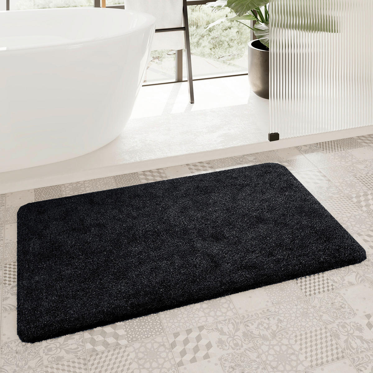 BADTEPPICH Grau 80/150 cm  - Grau, Basics, Kunststoff/Textil (80/150cm) - WECON HOME