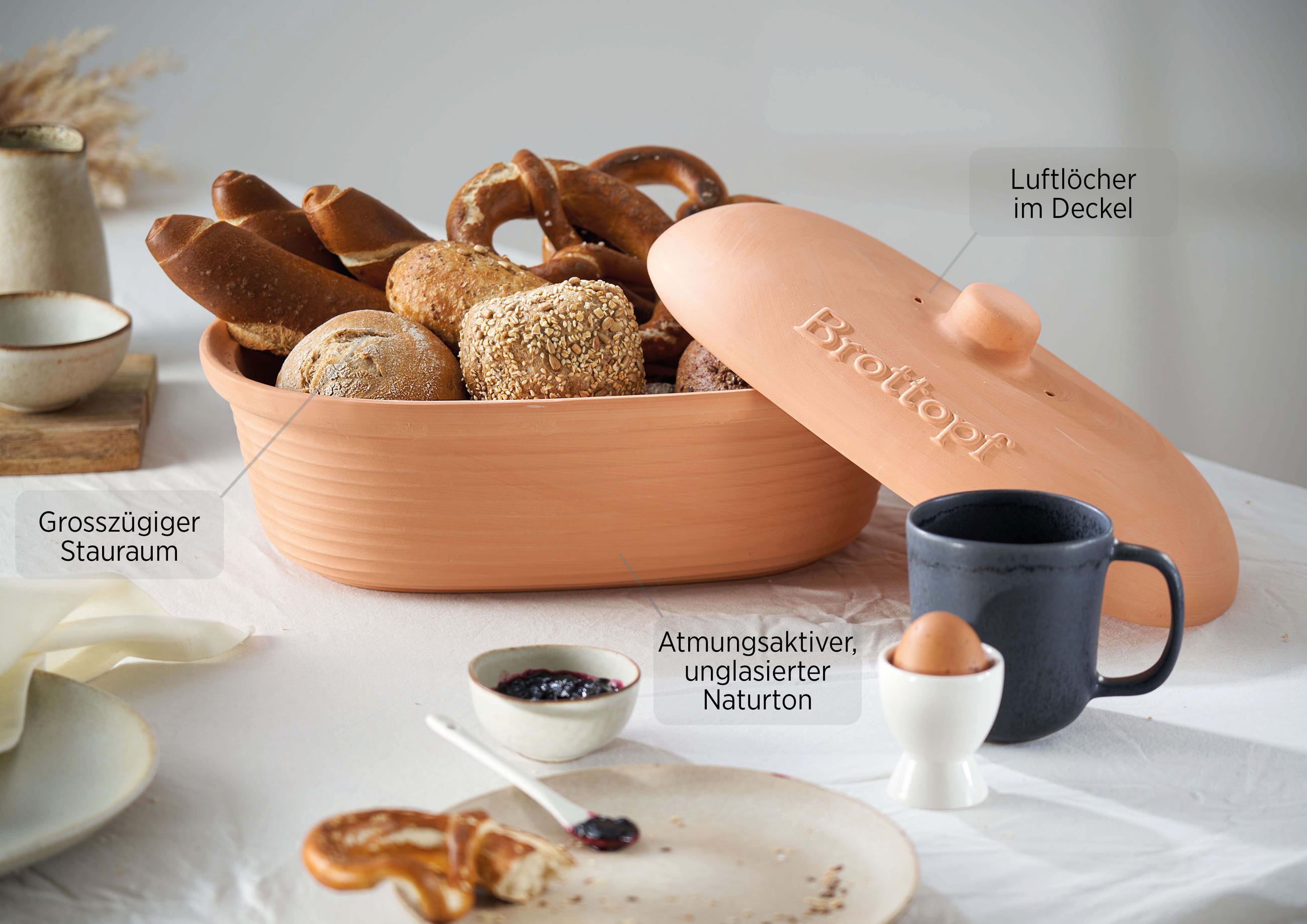 BROTTOPF - Braun, Basics, Keramik (24,5/18/37,5cm) - Mäser