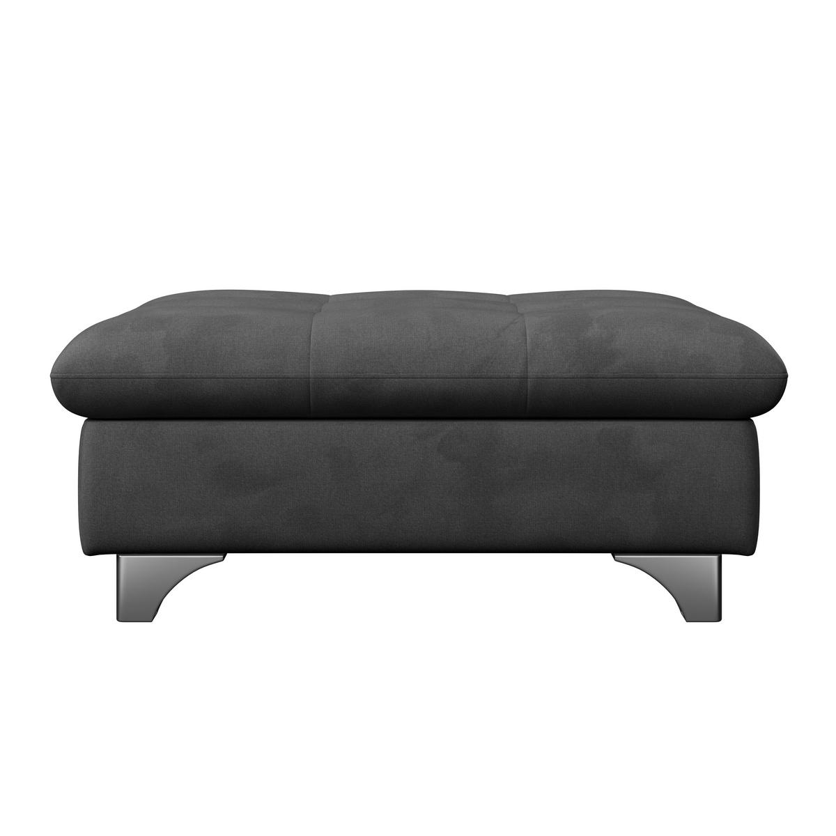HOCKER Chenille Anthrazit  - Chromfarben/Anthrazit, KONVENTIONELL, Textil/Metall (108/46/108cm) - Livetastic