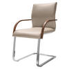 ARMLEHNSTUHL  in Stahl Echtleder pigmentiert  - Edelstahlfarben/Beige, Design, Leder/Holz (53/93/62cm) - Team 7