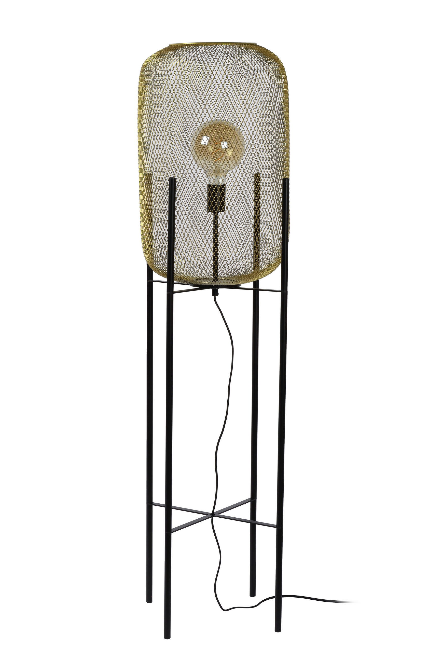 STEHLEUCHTE 35/135 cm    - Messingfarben/Schwarz, Design, Metall (35/135cm) - Lucide