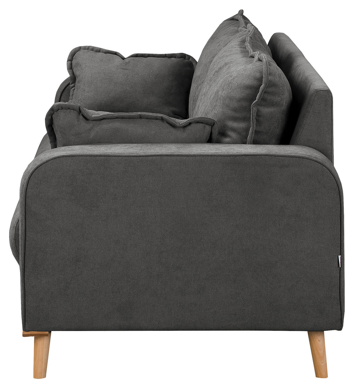 3-SITZER-SOFA in Mikrofaser Dunkelgrau  - Wengefarben/Dunkelgrau, Design, Holz/Textil (193/86/87cm) - Livetastic