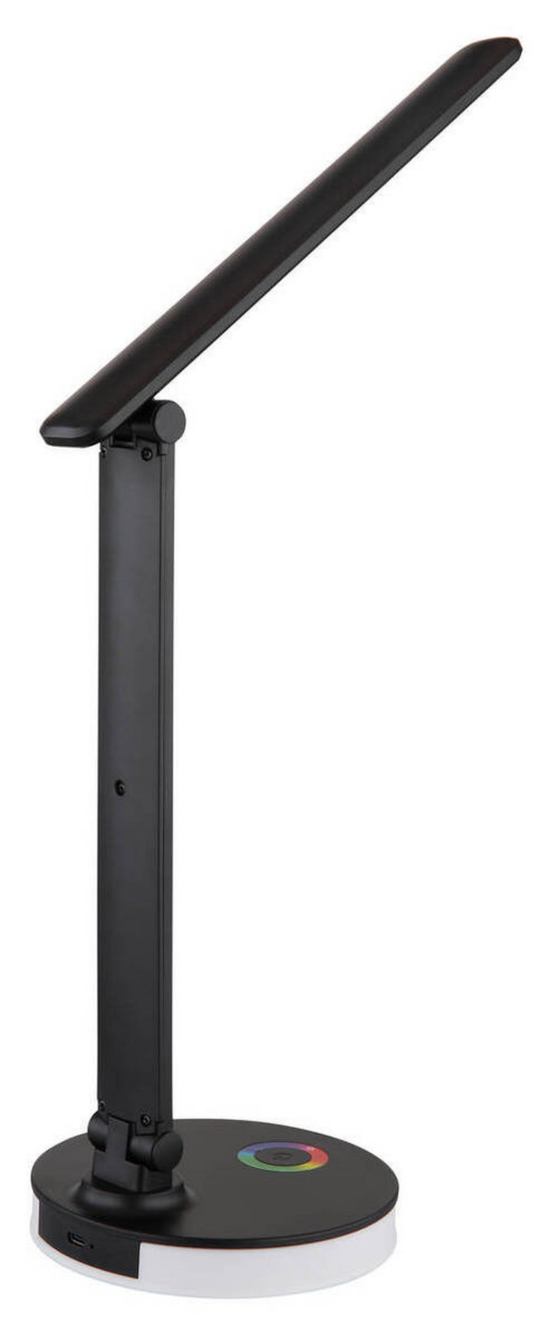 LED-SCHREIBTISCHLEUCHTE - Opal/Schwarz, Design, Kunststoff (28/15/50cm) - Globo