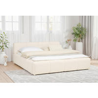 POLSTERBETT 180/200 cm  in Beige  - Beige/Schwarz, Modern, Holz/Kunststoff (180/200cm) - Livetastic