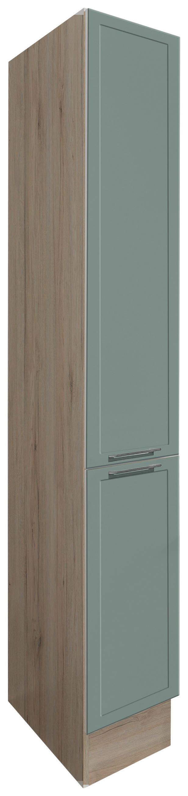 APOTHEKERSCHRANK 30/211/57 cm  in Grün, Eiche San Remo  - Chromfarben/Eiche San Remo, Design, Holzwerkstoff/Metall (30/211/57cm) - MID.YOU