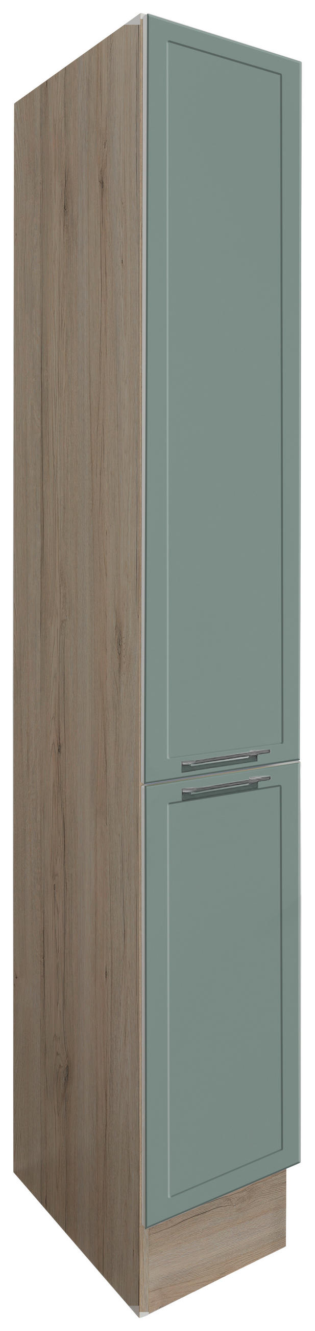 APOTHEKERSCHRANK 30/211/57 cm  in Grün, Eiche San Remo  - Chromfarben/Eiche San Remo, Design, Holzwerkstoff/Metall (30/211/57cm) - MID.YOU