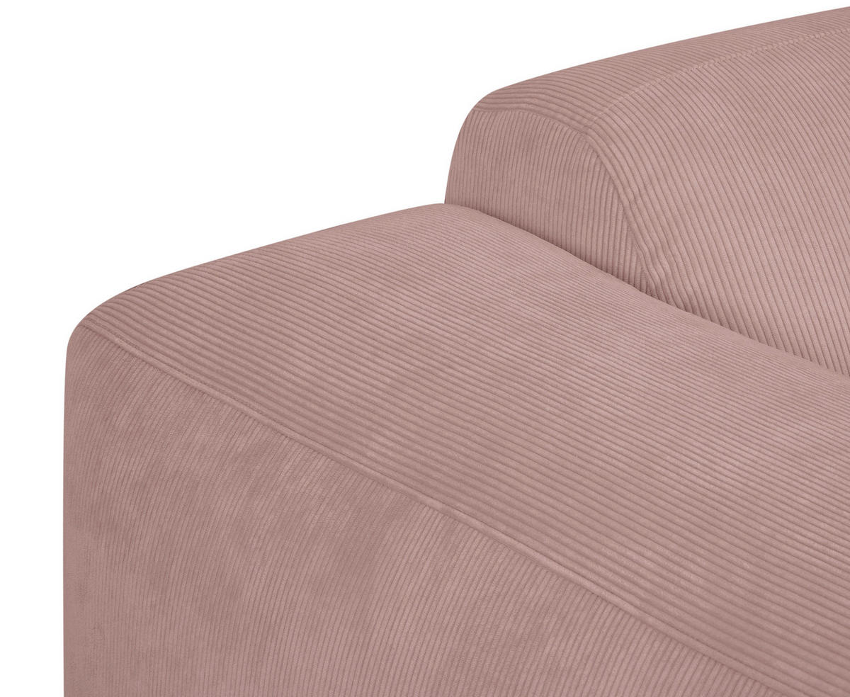 3-SITZER-SOFA in Cord Rosa  - Schwarz/Rosa, Design, Kunststoff/Textil (247/75/104cm) - MID.YOU