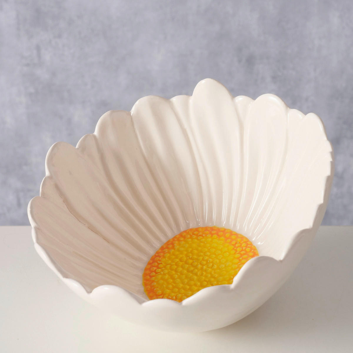 SCHALE   - Gelb/Weiß, KONVENTIONELL, Keramik (18/5cm)