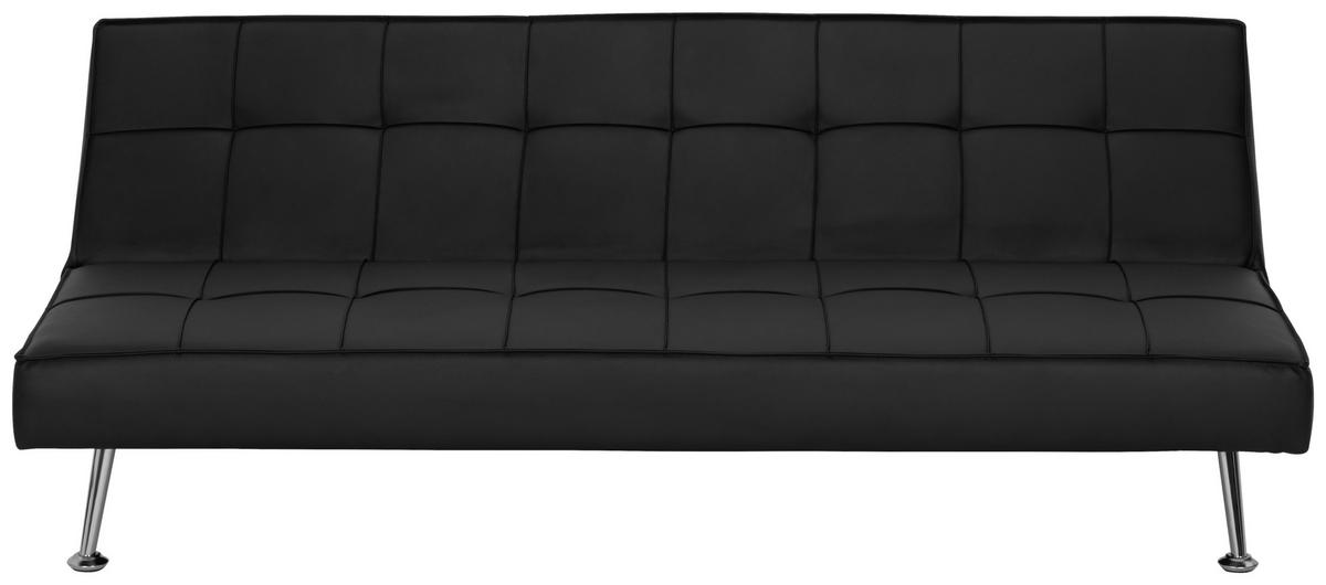 SCHLAFSOFA in Textil Schwarz  - Silberfarben/Schwarz, Basics, Textil/Metall (179/74/91cm) - P & B