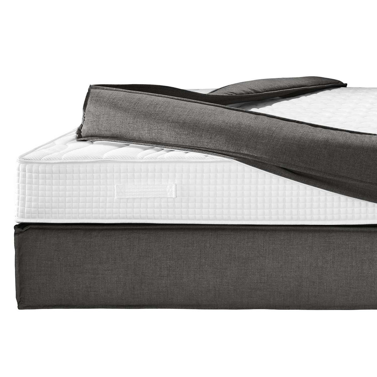 BOXSPRINGBETT 200/200 cm  in Anthrazit  - Anthrazit/Schwarz, Design, Textil (200/200cm) - home24