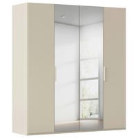 DREHTÜRENSCHRANK 201/235/61 cm,  in Champagner, 4-türig  - Champagner, Basics, Glas/Holzwerkstoff (201/235/61cm) - Novel