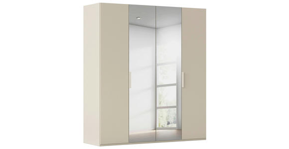 DREHTÜRENSCHRANK 201/235/61 cm,  in Champagner, 4-türig  - Champagner, Basics, Glas/Holzwerkstoff (201/235/61cm) - Novel