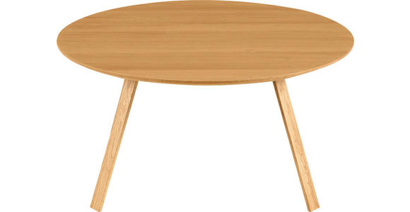 COUCHTISCH Eiche furniert, massiv 80/80/39 cm rund Eichefarben  - Eichefarben, Design, Holz/Holzwerkstoff (80/80/39cm) - Carryhome