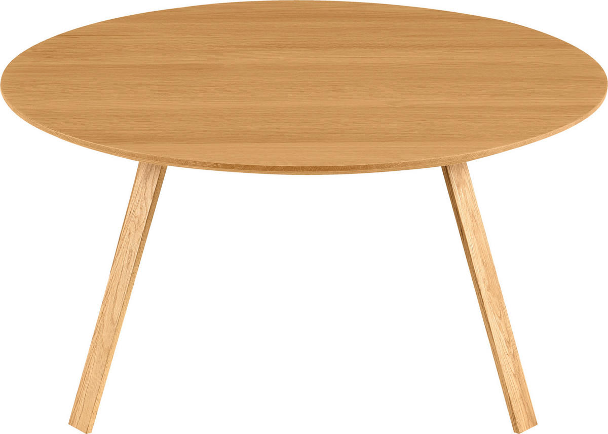 COUCHTISCH Eiche furniert, massiv 80/80/39 cm rund Eichefarben  - Eichefarben, Design, Holz/Holzwerkstoff (80/80/39cm) - Carryhome
