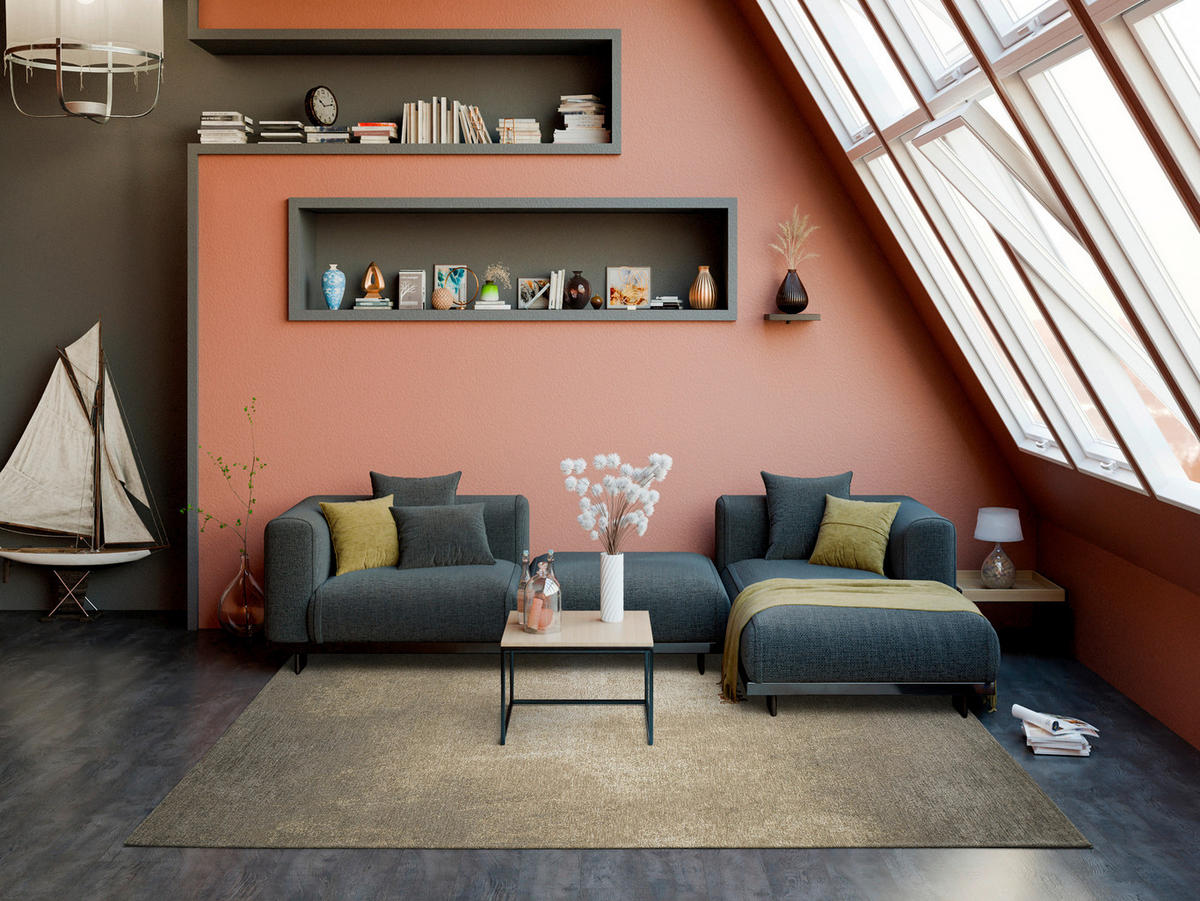 FLACHWEBETEPPICH 68/130 cm Lykaris Dunkelgrau, Dunkelbraun  - Dunkelgrau/Dunkelbraun, Design, Kunststoff/Textil (68/130cm) - Novel