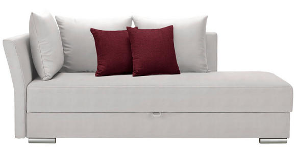 LIEGE in Webstoff Weiß - Chromfarben/Bordeaux, Design, Kunststoff/Textil (220/93/100cm) - Xora