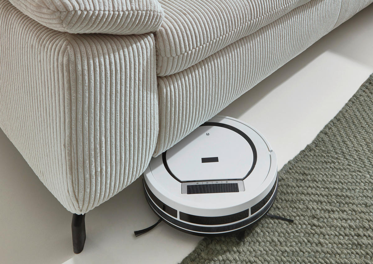 ECKSOFA in Cord, Velours Hellgrün  - Schwarz/Hellgrün, Design, Textil/Metall (291/197cm) - Beldomo Style