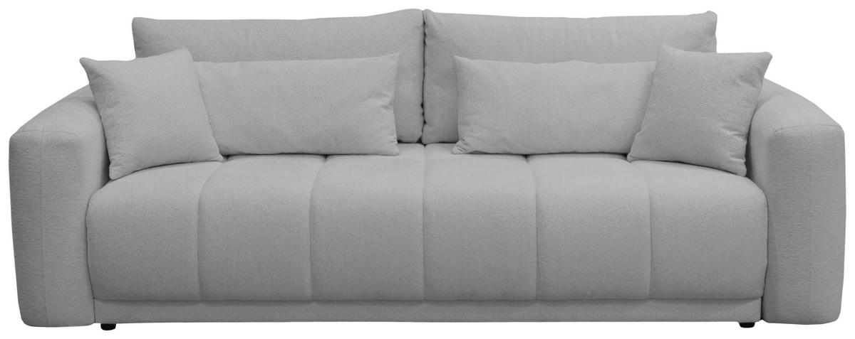 SCHLAFSOFA in Hellgrau  - Hellgrau/Schwarz, Design, Holz/Textil (245/90/117cm) - MID.YOU
