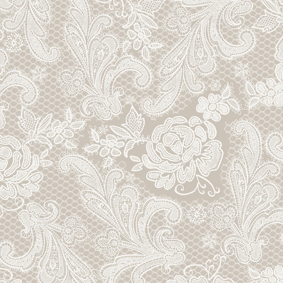 SERVIETTE  33/33 cm   - Taupe/Multicolor, Basics, Papier (33/33cm) - PPD