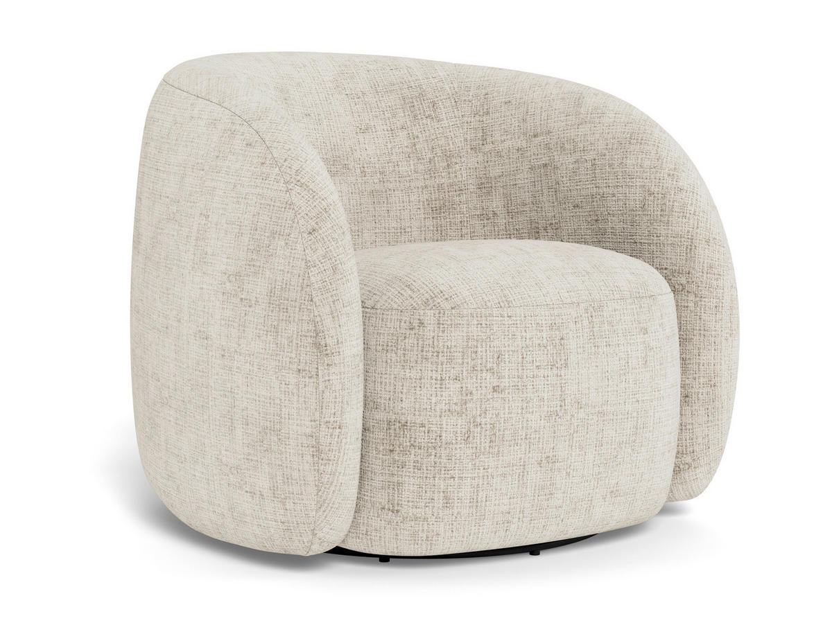 SESSEL in Chenille Beige  - Beige/Schwarz, MODERN, Textil/Metall (81/76/83cm) - Livetastic