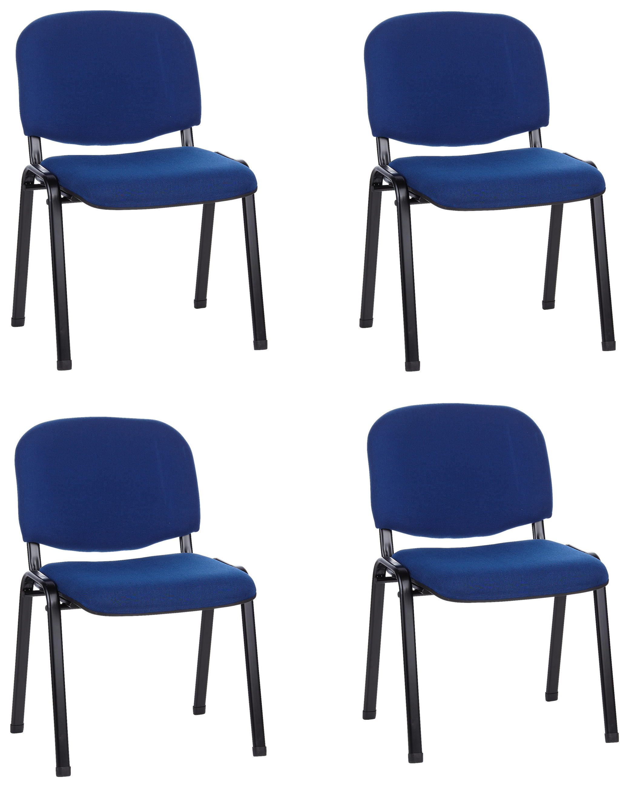 SADA KONFERENČNÍCH ŽIDLÍ 4 ks - modrá/černá, Basics, kov/textil (58/84/48cm) - MID.YOU