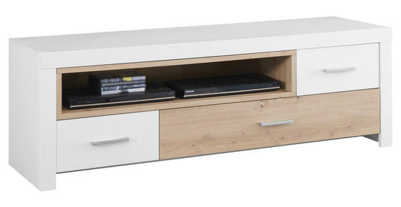 TV-ELEMENT 156/51/45 cm  - Chromfarben/Eichefarben, Design, Holzwerkstoff/Metall (156/51/45cm) - Xora