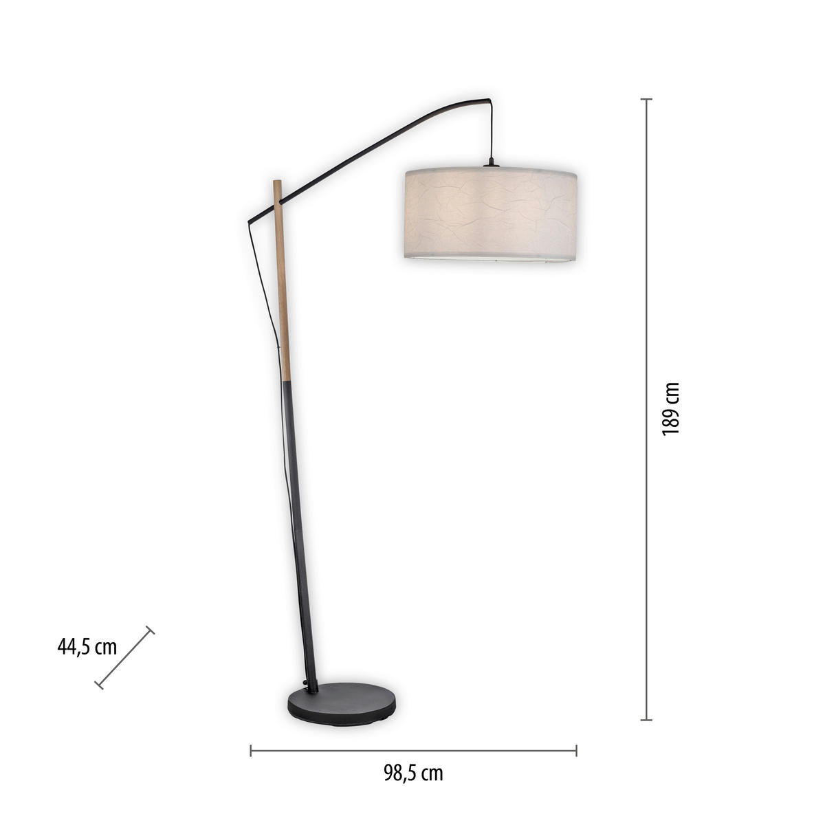 STEHLEUCHTE 106,5/44,5/189 cm    - Weiß, Natur, Holz/Papier (106,5/44,5/189cm)
