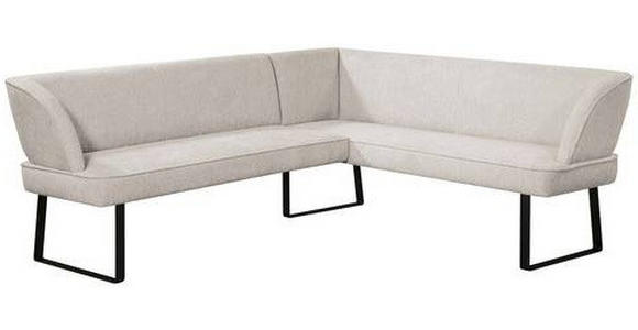 ECKBANK 243/189 cm Webstoff Schwarz, Hellgrau - Hellgrau/Schwarz, Design, Textil/Metall (243/189cm) - Novel