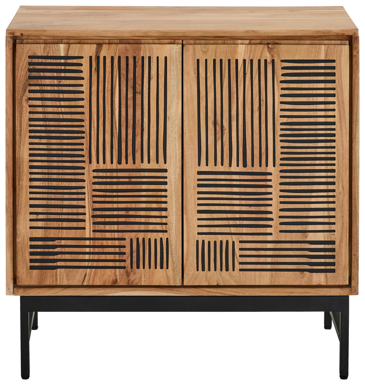 KOMMODE , 85/85/40 cm,  - Schwarz/Akaziefarben, KONVENTIONELL, Holz/Metall (85/85/40cm) - Livetastic