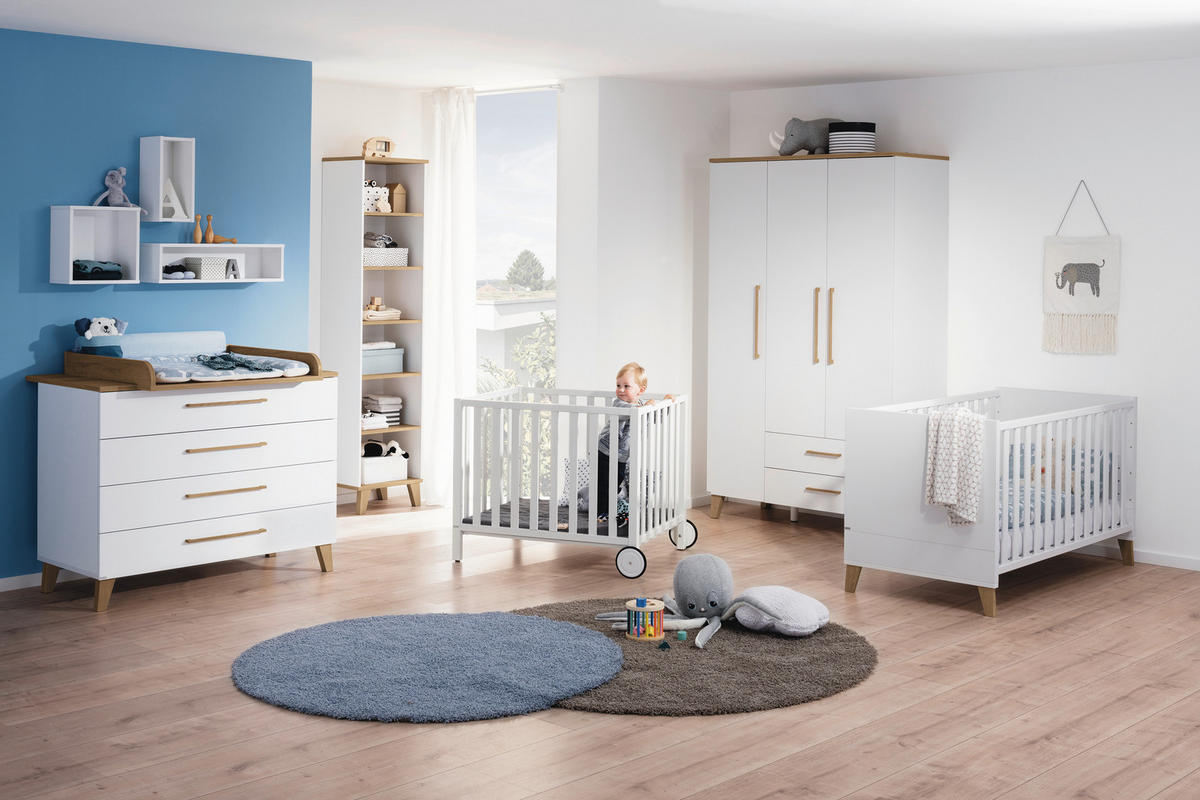 WICKELKOMMODE Oscar 123,5/95,0/55,9 cm  - Eichefarben/Weiß, Basics, Holz/Holzwerkstoff (123,5/95,0/55,9cm) - Paidi