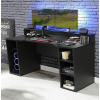 GAMINGTISCH 160/72/91 cm  in Schwarz  - Schwarz, Basics, Holzwerkstoff/Kunststoff (160/72/91cm) - MID.YOU