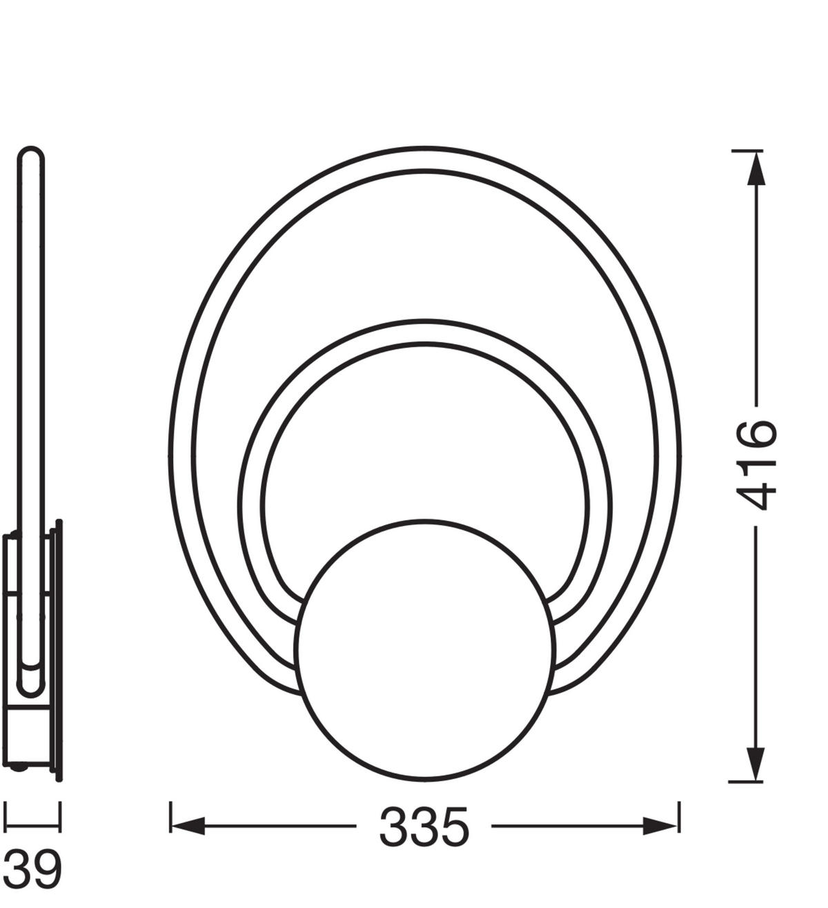 LED-WANDLEUCHTE 33,5/3,9/41,6 cm   - Dunkelgrau, Design, Kunststoff (33,5/3,9/41,6cm) - Ledvance
