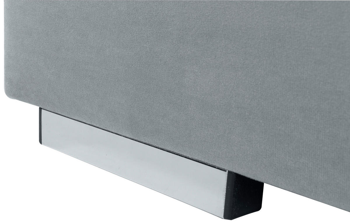 KÁRPITOZOTT ÁGY 120/200 cm  szürke  - króm/szürke, Modern, textil/fa (120/200cm) - MID.YOU