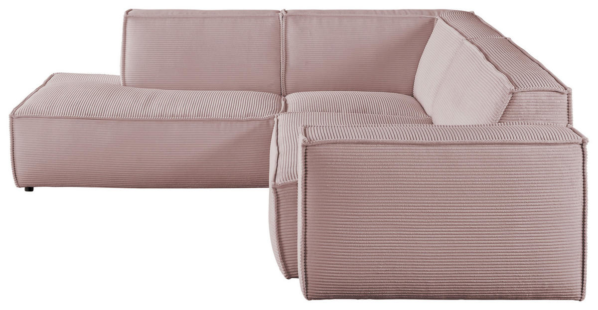 ECKSOFA in Cord Dunkelgrau  224/254 cm  - Dunkelgrau/Schwarz, KONVENTIONELL, Kunststoff/Textil (224/254cm) - Hom`in
