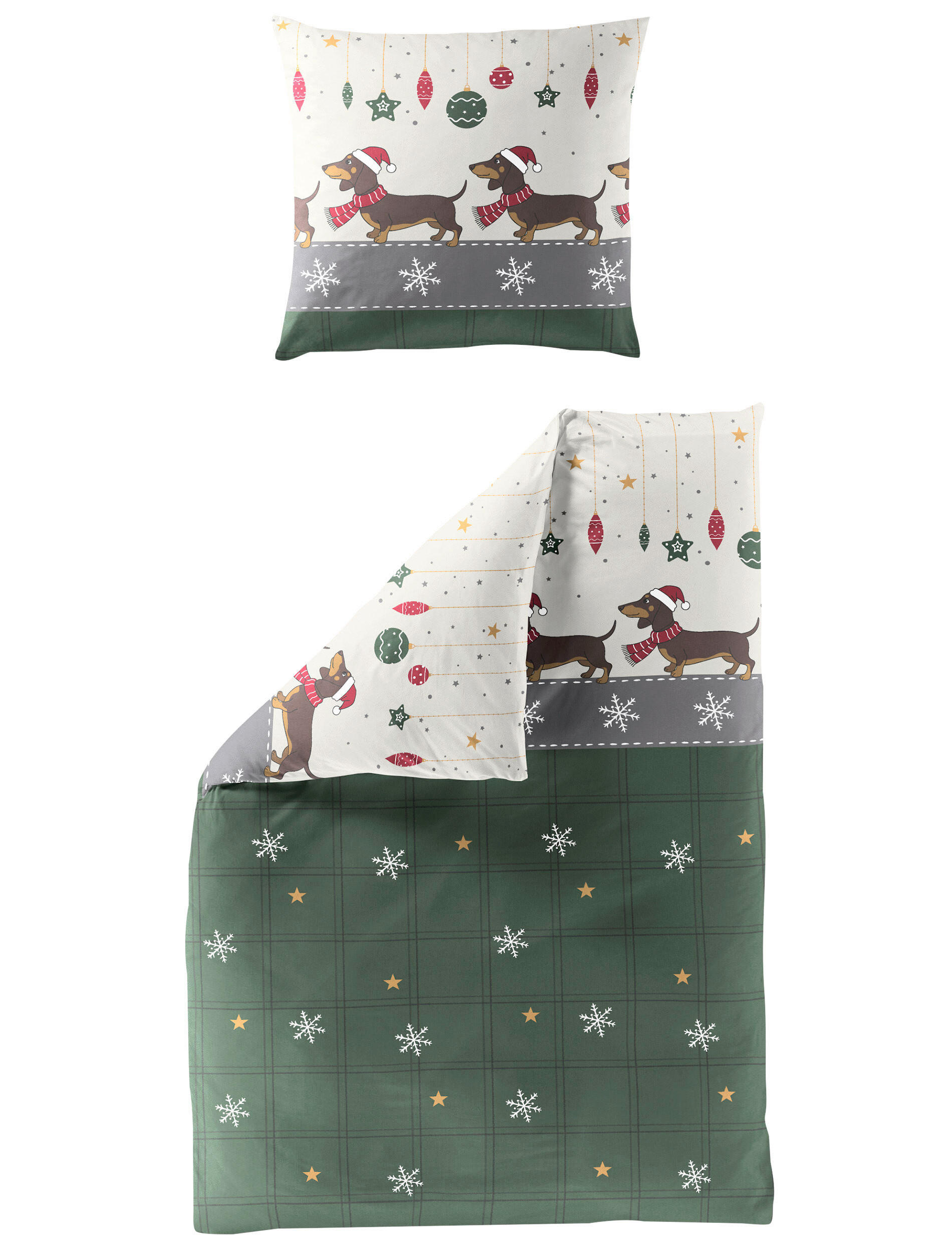 BETTWÄSCHE 2-teilig Biber 135/200 cm  - Grün, Design, Textil (135/200cm) - Bierbaum