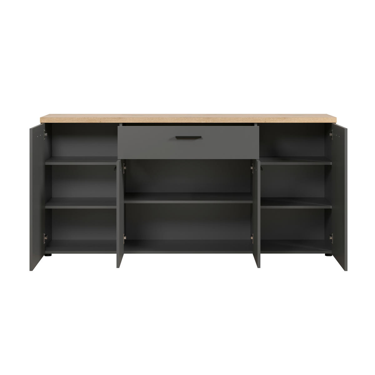 SIDEBOARD BAGGIO WO 180/85/40 cm 1 Schublade(n)  - Eichefarben/Anthrazit, Design, Holzwerkstoff/Kunststoff (180/85/40cm) - MID.YOU